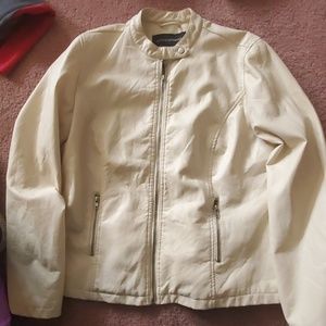 100% polyurethane cream girls coat